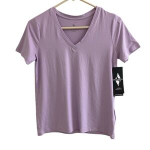 Skechers Women's Go Walk Serene V-Neck Short Sleeve Shirt Lilac Size XS NWT